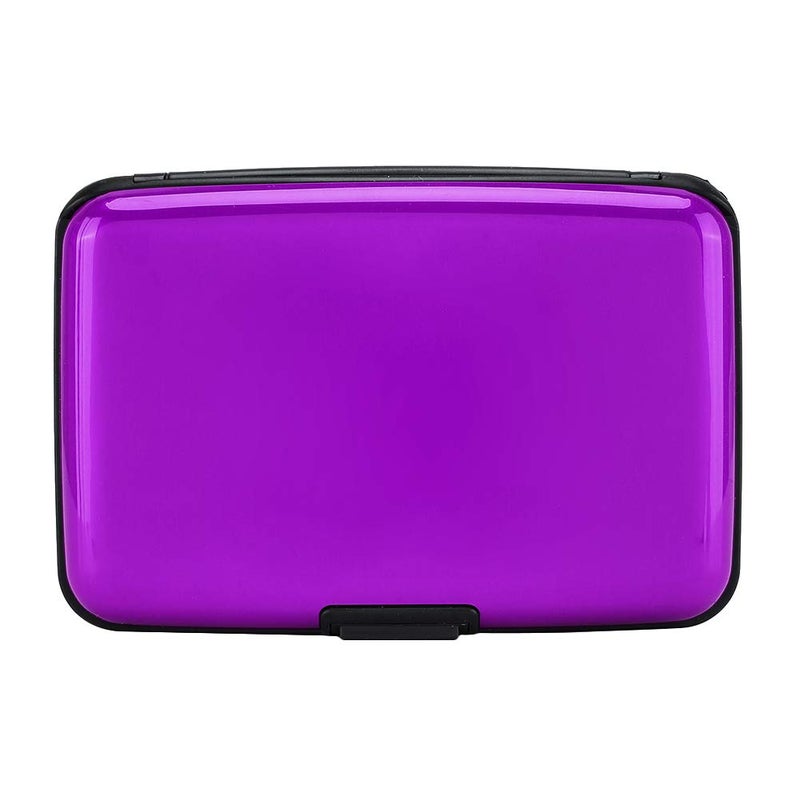 ELFISH Mini RFID Aluminum Wallet Credit Cards Holder Business Card Case Metal ID Case for Men Women (Purple) - Image 4